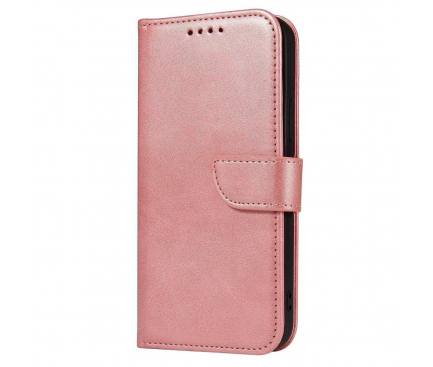 Husa Piele Ecologica OEM Leather Flip Magnet pentru Samsung Galaxy S10+ G975, Roz 
