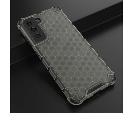 Husa Plastic - TPU OEM Honeycomb Armor pentru Samsung Galaxy S21 FE 5G G990, Neagra 