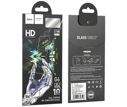 Folie Protectie Ecran HOCO pentru Apple iPhone 13 / Apple iPhone 13 Pro, Sticla securizata, Full Face, 0.33mm, HD, Set 10 buc 