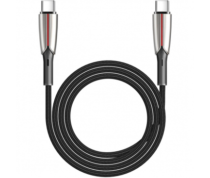 Cablu Date si Incarcare USB Type-C la USB Type-C SiGN, 1.2 m, 3A, PD, 60W, Negru SN-C417 