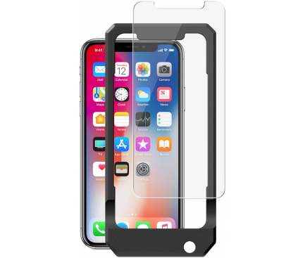 Folie Protectie Ecran SiGN pentru Apple iPhone 11 Pro, Sticla securizata, Full Cover, cu rama montaj, SNTP-IPXBL 