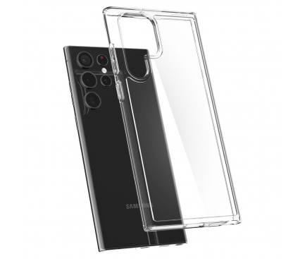 Husa pentru Samsung Galaxy S22 Ultra 5G S908, Spigen, Ultra Hybrid Crystal, Transparenta ACS03918