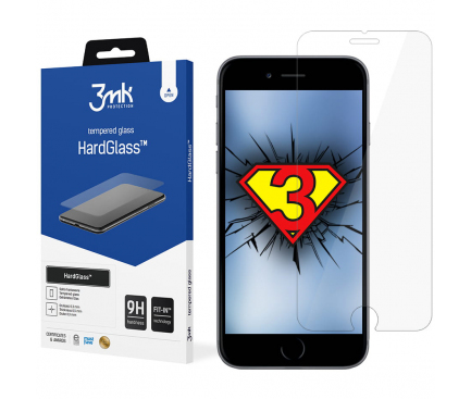 Folie Protectie Ecran 3MK HardGlass pentru Apple iPhone 7 / Apple iPhone 8, Sticla securizata, 9H 