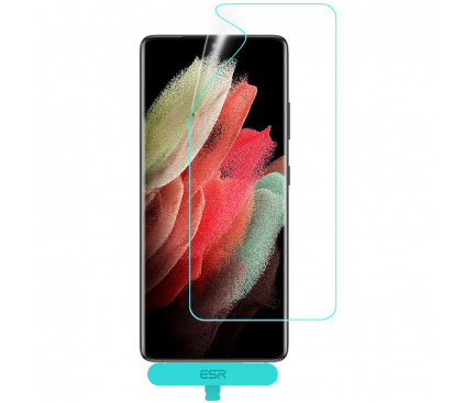 Folie Protectie Ecran ESR LIQUID SKIN pentru Samsung Galaxy S22 Ultra 5G S908, Plastic, Full Cover, set 3 bucati 