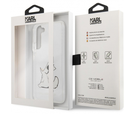 Husa Plastic Karl Lagerfeld Choupette Eat pentru Samsung Galaxy S21 FE 5G G990, Transparenta KLHCS21FCFNRC 
