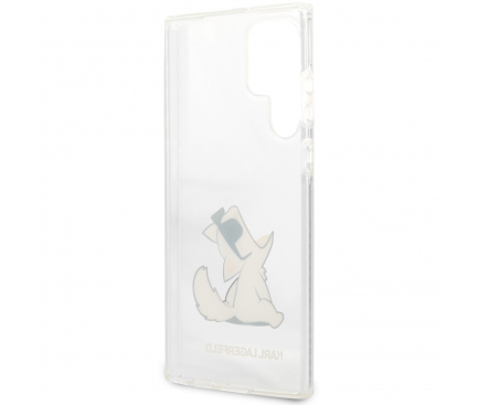 Husa Plastic Karl Lagerfeld Choupette Eat pentru Samsung Galaxy S22 Ultra 5G S908, Transparenta KLHCS22LCFNRC 