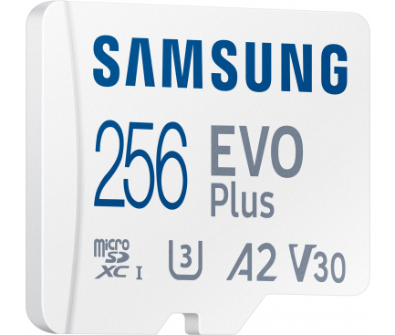 Card Memorie MicroSDXC Samsung, 256GB, Clasa 10, cu adaptor, 130 MB/s MB-MC256KA/EU 