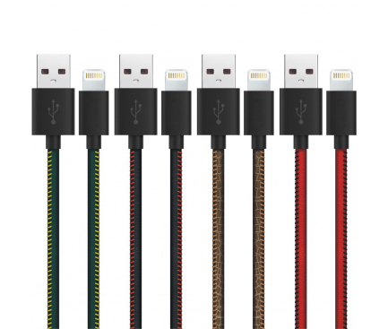 Cablu Date si Incarcare USB la Lightning Serioux MFI, 1 m, Piele, Diverse culori SRXA-MFI1MLEA-BLK 