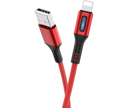 Cablu Date si Incarcare USB-A - Lightning HOCO U79 Admirable, 18W, 1.2m, Rosu