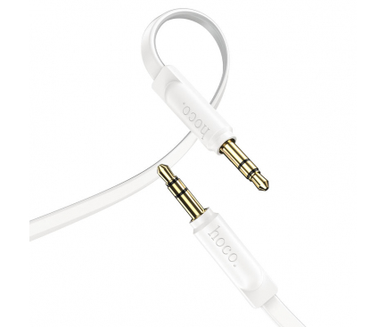 Cablu Audio 3.5 mm la 3.5 mm HOCO UPA16 AUX, 1 m, Alb 