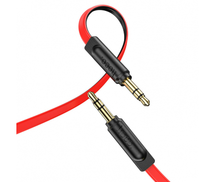 Cablu Audio 3.5 mm la 3.5 mm HOCO UPA16 AUX, 1 m, Rosu 