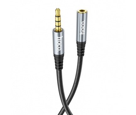 Cablu Audio 3.5 mm - 3.5 mm HOCO UPA20, TRRS (Mama) - TRRS (Tata), 2 m, Negru 