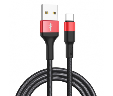 Cablu Date si Incarcare USB la USB Type-C HOCO X26 Xpress, 1 m, Negru Rosu 