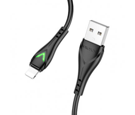 Cablu Date si Incarcare USB la Lightning Borofone BX65 Bright, 1 m, 2A, Negru 