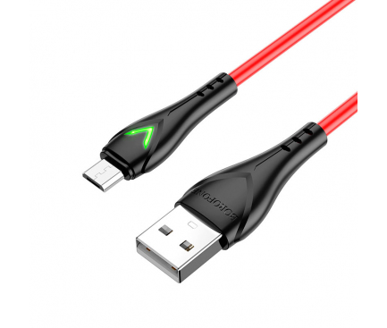 Cablu Date si Incarcare USB la MicroUSB Borofone BX65 Bright, 1 m, 2A, Rosu 
