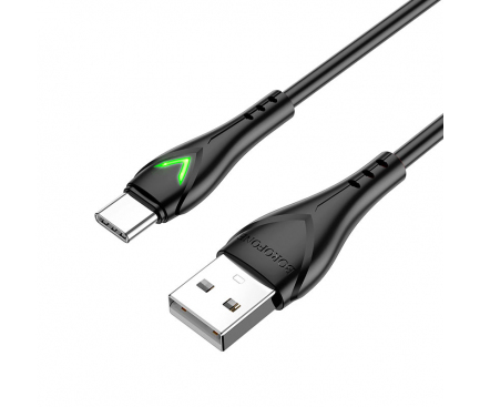 Cablu Date si Incarcare USB-A - USB-C Borofone BX65 Bright, 18W, 1m, Negru