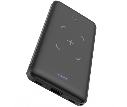 Baterie Externa Wireless HOCO J50 Surf, 10000mAh, 10W, 1 x USB-A, Neagra