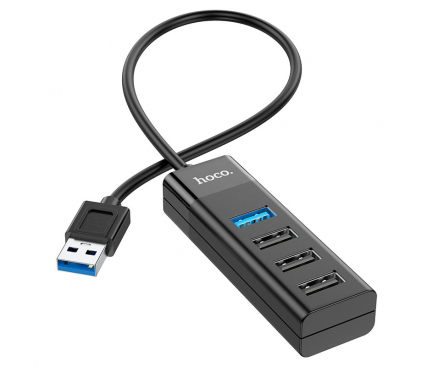 Hub USB HOCO HB25 Easy mix, 3 x USB 2.0 - 1 x USB 3.0, Negru 