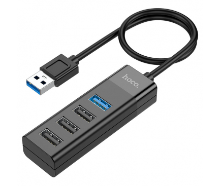Hub USB HOCO HB25 Easy mix, 3 x USB 2.0 - 1 x USB 3.0, Negru 