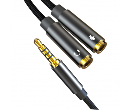 Adaptor Audio 3.5mm - 3.5mm XO Design NB-R197, 0.23m, Negru