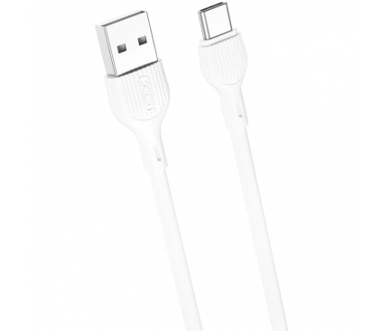 Cablu Date si Incarcare USB la USB Type-C XO Design NB200, 1 m, 2.1 A, Alb