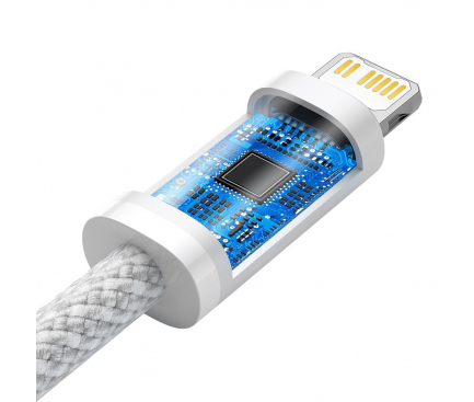 Cablu Date si Incarcare USB-C - Lightning Baseus Dynamic Fast Charging, 20W, 1m, Alb CALD000002
