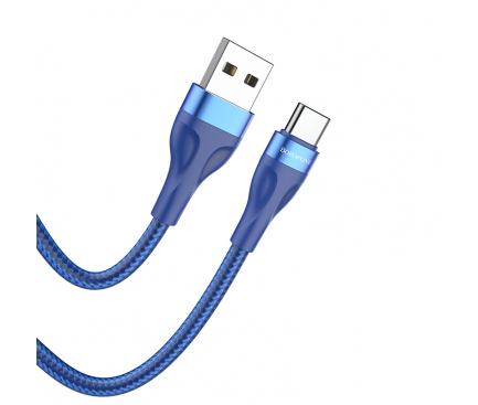 Cablu Date si Incarcare USB la USB Type-C Borofone BX61, 1 m, 3A, Albastru 