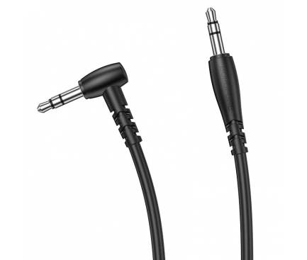 Cablu Audio 3.5 mm la 3.5 mm Borofone BL10, 2 m, AUX, Forma L, Negru 
