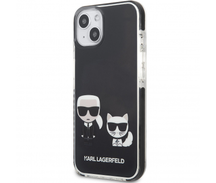 Husa TPU Karl Lagerfeld pentru Apple iPhone 13, TPE Karl and Choupette, Neagra KLHCP13MTPEKCK 