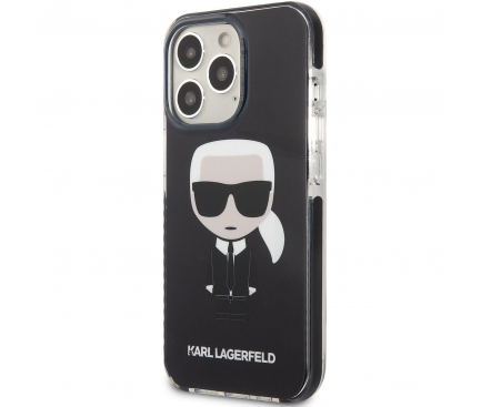 Husa TPU Karl Lagerfeld pentru Apple iPhone 13 Pro, TPE Full Body Ikonik, Neagra KLHCP13LTPEIKK 