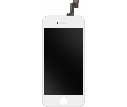 Display cu Touchscreen Apple iPhone 5s, cu Rama, Alb, Refurbished