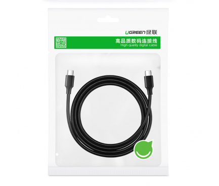 Cablu Date si Incarcare USB Type-C la USB Type-C UGREEN US286, 1.5 m, PD/QC, 60W / 3A, Negru 