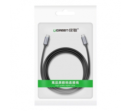 Cablu Date si Incarcare USB Type-C la USB Type-C UGREEN US161, 1.5 m, USB-C 3.1, 60W, 3A, Gri 