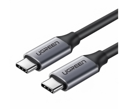 Cablu Date si Incarcare USB Type-C la USB Type-C UGREEN US161, 1.5 m, USB-C 3.1, 60W, 3A, Gri 