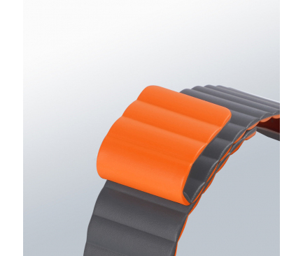 Bratara Ceas DUX DUCIS Magnetic pentru Apple Watch Series, 45/44/42mm, Gri Portocalie 