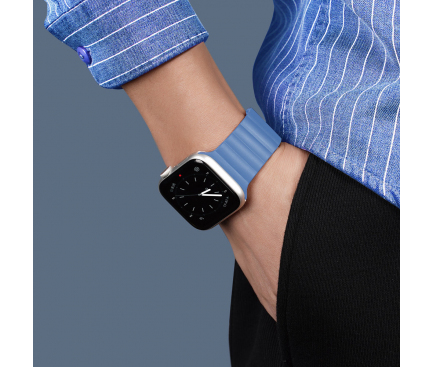Bratara Ceas DUX DUCIS Magnetic pentru Apple Watch Series, 45/44/42mm, Bleu 