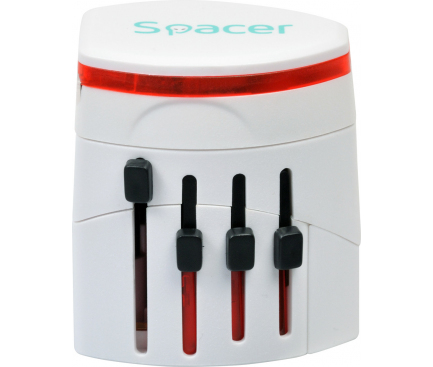 Incarcator Retea Spacer Voyage, 1500W, 2 x USB-A, Alb SPAD-UNIV