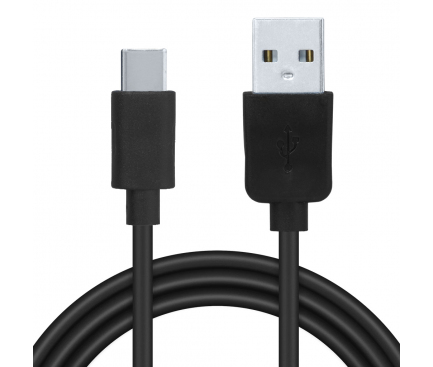 Cablu Date si Incarcare USB la USB Type-C Spacer 2.1A, 1 m, Negru SPDC-TYPEC-PVC-BK-1.0 