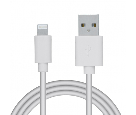 Cablu Date si Incarcare USB la Lightning Spacer, 1 m, Alb SPDC-LIGHT-PVC-W-1.0 