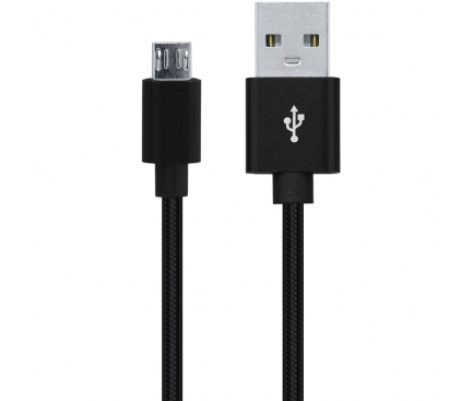 Cablu Date si Incarcare USB la MicroUSB Spacer Braided, 0.5 m, Negru SPDC-MICRO-BRD-BK-0.5 