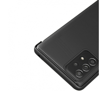 Husa Plastic OEM Clear View pentru Samsung Galaxy A73 5G, Neagra 