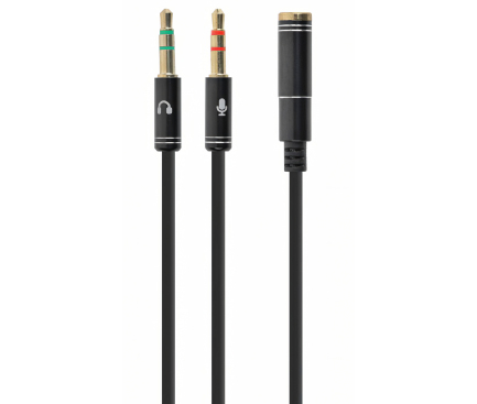 Adaptor Audio 3.5 mm la 3.5 mm Gembird CCA-418M, 0.2 m, Mama - Tata (2 x TRS), Negru 