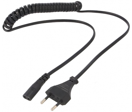 Cablu Incarcare Stecker - 2 Pini Gembird curled cord (C1), 1.8m, Negru PC-C1-VDE-1.8M
