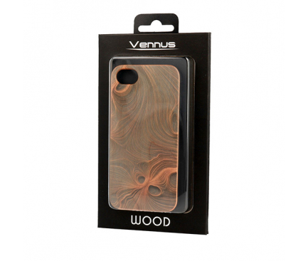 Husa Plastic-TPU Vennus Wood pentru Samsung Galaxy S9+ G965, Design 6, Maro 