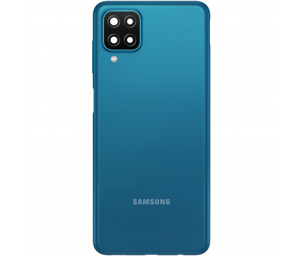 Capac Baterie Samsung Galaxy A12 A125, cu Geam Blitz - Geam Camera Spate, Albastru, Swap