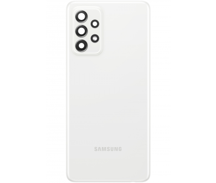 Capac Baterie Samsung Galaxy A72 A725 / A72 5G A726, cu Geam Blitz - Geam Camera Spate, Alb, Swap