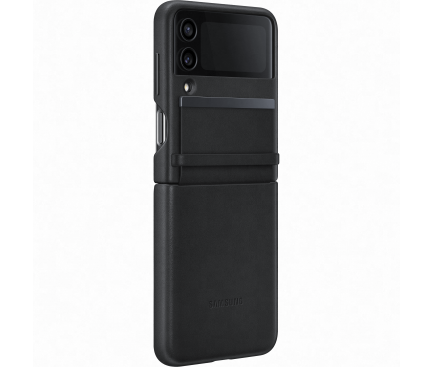 Husa pentru Samsung Galaxy Z Flip4 F721, Flap Leather Cover, Neagra EF-VF721LBEGWW