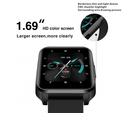Ceas Smartwatch Lenovo S2 Pro, Negru PTM7C02827 
