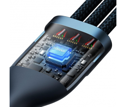 Cablu Incarcare USB-C - Lightning / microUSB / USB-C Baseus Flash Series II, 100W, 1.2m, Bleumarin CASS030103