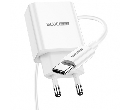 Incarcator Retea cu Cablu USB-C BLUE Power BCBA52A, 10W, 2A, 1 x USB-A, Alb